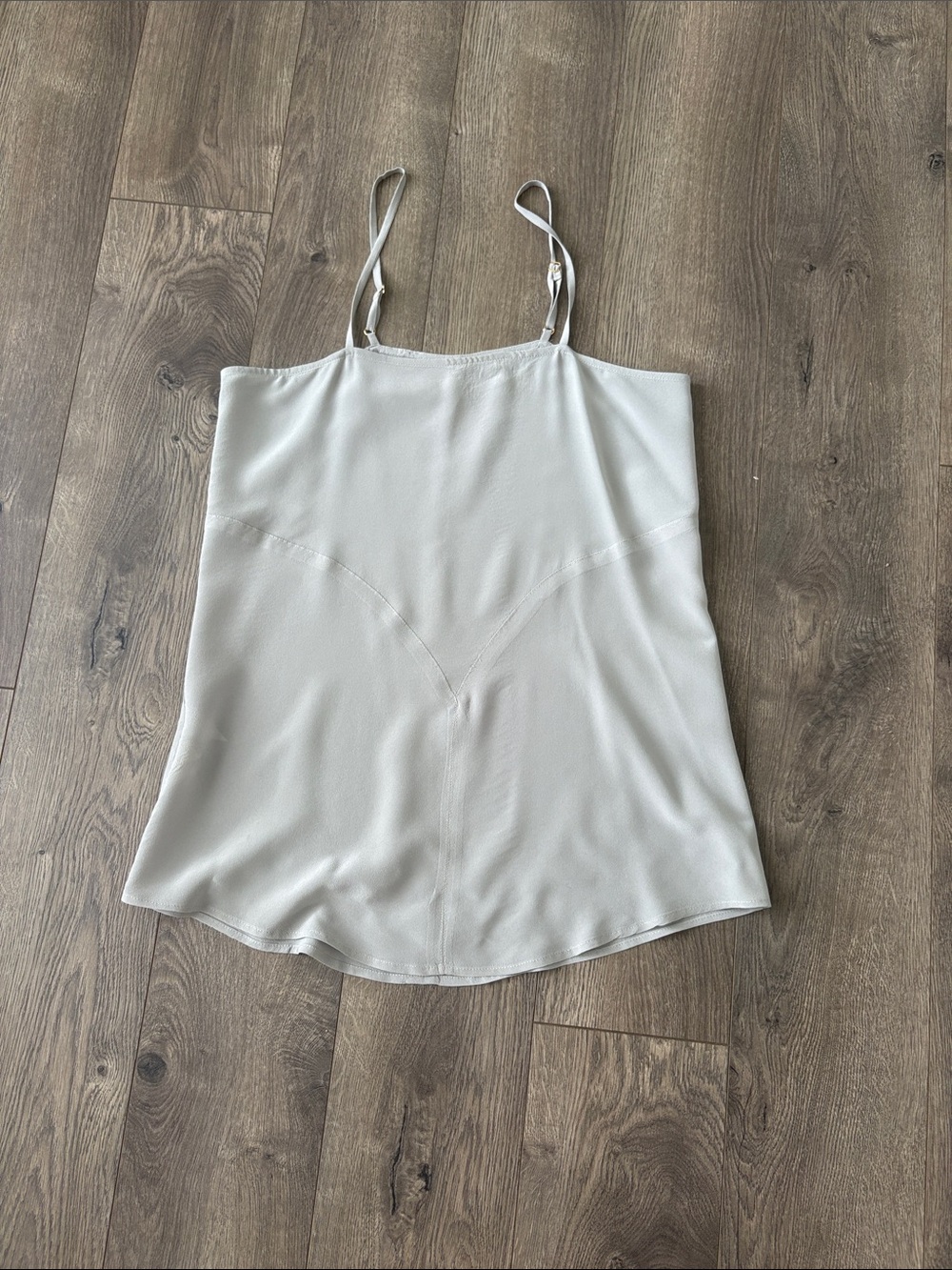 Satin Light Gray Spaghetti-Strap Cami